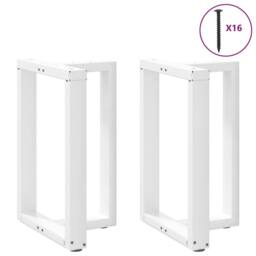 Berkfield Home Modern Dining Table Legs T-Shaped¬†2 pcs White 50x35x(72-73) cm Steel