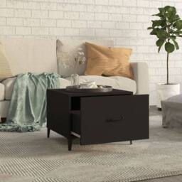 Berkfield Home Coffee Table with Metal Legs 2 pcs Black 50x50x40 cm - Size: 50 x 50 x 40 cm - thumbnail 3