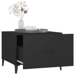 Berkfield Home Coffee Table with Metal Legs 2 pcs Black 50x50x40 cm - Size: 50 x 50 x 40 cm - thumbnail 5