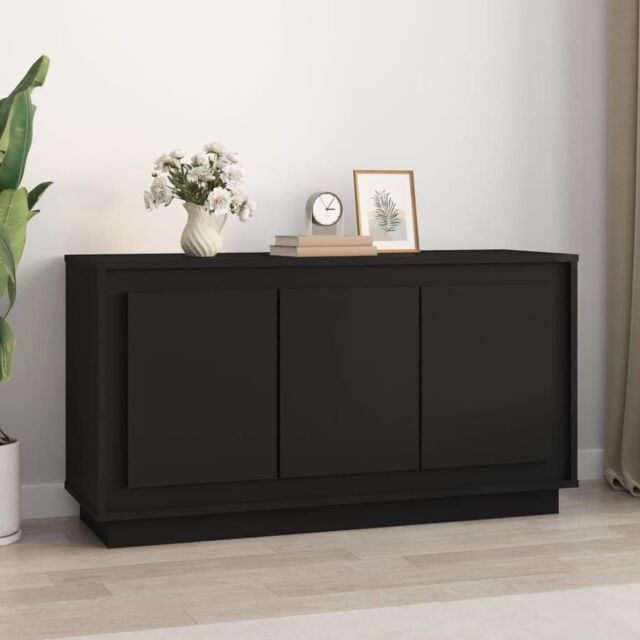 Sideboard Black 102x35x55 cm Engineered Wood - image 1