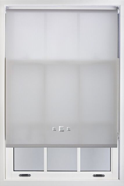 Furnished Daylight Roller Blinds with Triple Square Eyelets - Trimmable Window Shade in Grey - Size: 150 cm width x 210 cm drop - image 1
