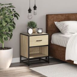 Berkfield Home Bedside Cabinet Sonoma Oak 40x31x50 cm Engineered Wood in Brown - Size: 40 x 31 x 50 cm - thumbnail 3