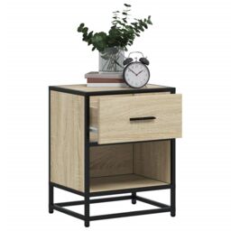 Berkfield Home Bedside Cabinet Sonoma Oak 40x31x50 cm Engineered Wood in Brown - Size: 40 x 31 x 50 cm - thumbnail 4