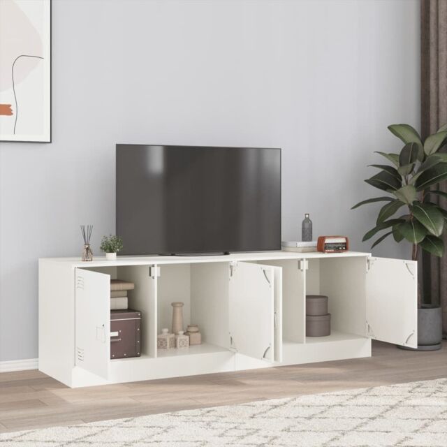 Berkfield Home TV Cabinets 2 pcs White 67x39x44 cm Steel - Size: 67 x 39 x 44 cm - image 1