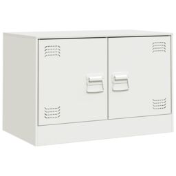 Berkfield Home TV Cabinets 2 pcs White 67x39x44 cm Steel - Size: 67 x 39 x 44 cm - thumbnail 5