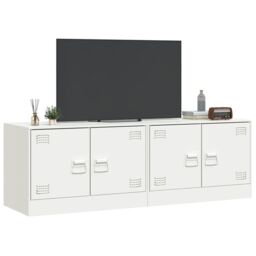 Berkfield Home TV Cabinets 2 pcs White 67x39x44 cm Steel - Size: 67 x 39 x 44 cm - thumbnail 4