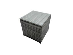 Fimous 8-seater Patio Coffee Table Sofa Set with Side Table 2 Small Footstool in Dark Grey - thumbnail 6