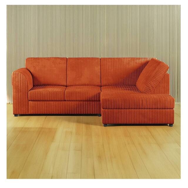 Furniture 786 Hannah Jumbo Cord Full Back 4 Seater Right Hand Facing Corner Sofa in Orange - image 1