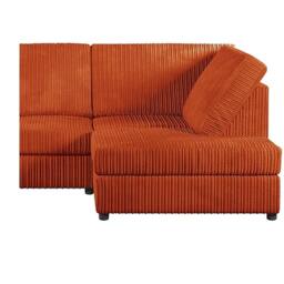 Furniture 786 Hannah Jumbo Cord Full Back 4 Seater Right Hand Facing Corner Sofa in Orange - thumbnail 3