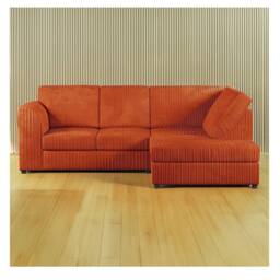 Furniture 786 Hannah Jumbo Cord Full Back 4 Seater Right Hand Facing Corner Sofa in Orange