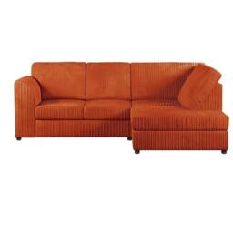 Furniture 786 Hannah Jumbo Cord Full Back 4 Seater Right Hand Facing Corner Sofa in Orange - thumbnail 2