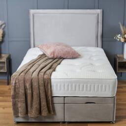 "BSSPOKE Ella Ottoman Divan Bed Plush Velvet 54"" Headboard & No Mattress in Pink - Size: Double" - thumbnail 3