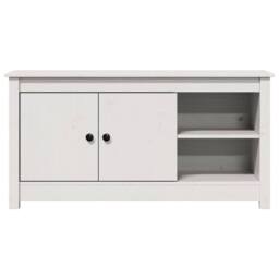 Berkfield Home TV Cabinet White 103x36.5x52 cm Solid Wood Pine - thumbnail 4