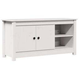 Berkfield Home TV Cabinet White 103x36.5x52 cm Solid Wood Pine - thumbnail 3