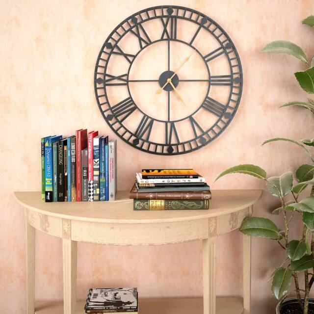 Berkfield Home Vintage Wall Clock with Quartz Movement Metal 60 cm XXL in Black - image 1