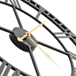 Berkfield Home Vintage Wall Clock with Quartz Movement Metal 60 cm XXL in Black - thumbnail 4