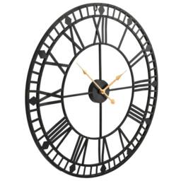 Berkfield Home Vintage Wall Clock with Quartz Movement Metal 60 cm XXL in Black - thumbnail 3
