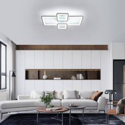 COMELY Dimmable LED Ceiling Light, 54W Square Acrylic Silver Ceiling Lights - thumbnail 2