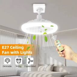 VOGREX Ceiling Fan LED Light Remote Control Lighting Bedroom Livingroom in White - thumbnail 3