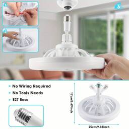 VOGREX Ceiling Fan LED Light Remote Control Lighting Bedroom Livingroom in White - thumbnail 5