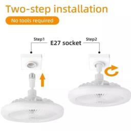 VOGREX Ceiling Fan LED Light Remote Control Lighting Bedroom Livingroom in White - thumbnail 2