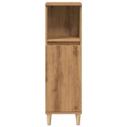Berkfield Home Durable Bathroom Cabinet Artisan Oak 30x30x100 cm Engineered Wood in Brown - Size: 30 x 30 x 100 cm - thumbnail 4