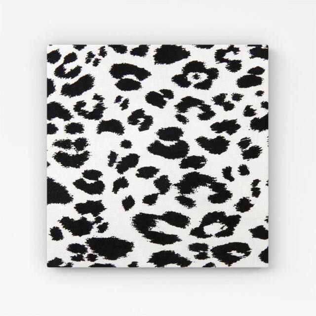 Warren Reed - Designer Black Leopard Print Canvas - Size: w40 inch x h40 inch - image 1