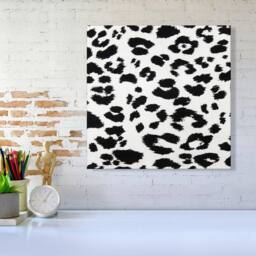Warren Reed - Designer Black Leopard Print Canvas - Size: w40 inch x h40 inch - thumbnail 2