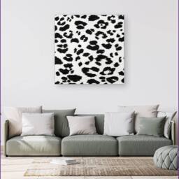 Warren Reed - Designer Black Leopard Print Canvas - Size: w40 inch x h40 inch - thumbnail 4