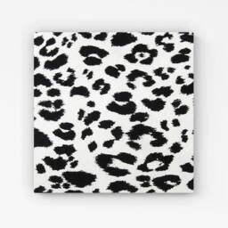 Warren Reed - Designer Black Leopard Print Canvas - Size: w40 inch x h40 inch - thumbnail 1