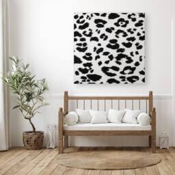 Warren Reed - Designer Black Leopard Print Canvas - Size: w40 inch x h40 inch - thumbnail 3
