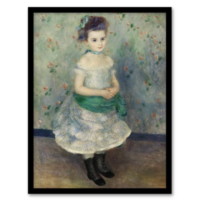 Artery8 Jeanne Durand Ruel Renoir Vintage Framed Wall Art Print in Blue - Size: A4 - image 1