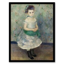 Artery8 Jeanne Durand Ruel Renoir Vintage Framed Wall Art Print in Blue - Size: A4 - thumbnail 1