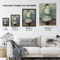 Artery8 Jeanne Durand Ruel Renoir Vintage Framed Wall Art Print in Blue - Size: A4 - thumbnail 3