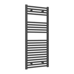 Bathroom Kingdom Diva Electric Anthracite Straight Heated Towel Rail 1200x500 in Grey