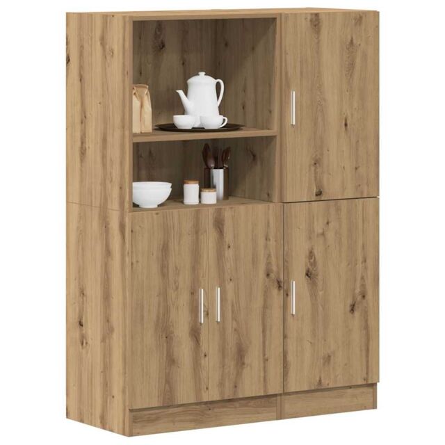 Berkfield Home 2 Piece Kitchen Cabinet Set Artisian Oak Engineered Wood in Brown - image 1