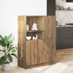 Berkfield Home 2 Piece Kitchen Cabinet Set Artisian Oak Engineered Wood in Brown - thumbnail 3