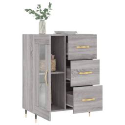 Berkfield Home Sideboard Grey Sonoma 69.5x34x90 cm Engineered Wood - thumbnail 4