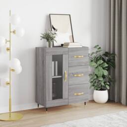 Berkfield Home Sideboard Grey Sonoma 69.5x34x90 cm Engineered Wood - thumbnail 2