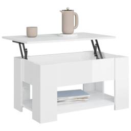 Berkfield Home Coffee Table High Gloss White 79x49x41 cm Engineered Wood - Size: 79 x 49 x 41 cm - thumbnail 4