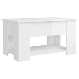 Berkfield Home Coffee Table High Gloss White 79x49x41 cm Engineered Wood - Size: 79 x 49 x 41 cm - thumbnail 5
