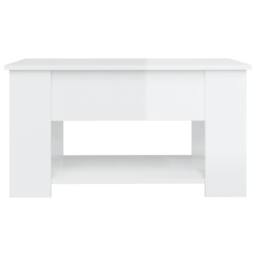 Berkfield Home Coffee Table High Gloss White 79x49x41 cm Engineered Wood - Size: 79 x 49 x 41 cm - thumbnail 6
