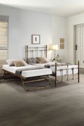 SlumberWorx Bayford Traditional Single Metal Bed Frame with Guest Trundle Bed in Bronze - thumbnail 3