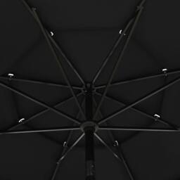 Berkfield Home 3-Tier Parasol with Aluminium Pole Black 3.5 m - thumbnail 5
