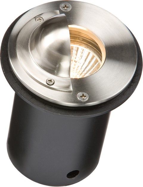 Netlighting Round Stainless Steel Walkover Ground Light with HalfLip Cover IP65 230V in Grey