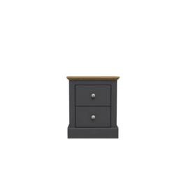 Wyld Haus Ardee 2 Drawer Bedside Cabinet Dark Grey with Natural Oak Top - thumbnail 2