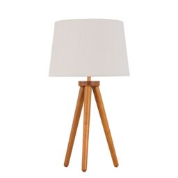 First Choice Lighting Set of 2 Dark Oak Table Lamp or Bedside Lights with Linen Shades in Brown - thumbnail 2