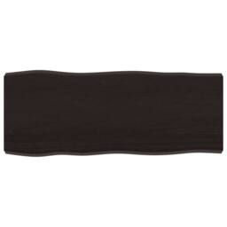 Berkfield Home Table Top Dark Grey 100x40x(2-6) cm Treated Solid Wood Live Edge in Dark Brown - thumbnail 2