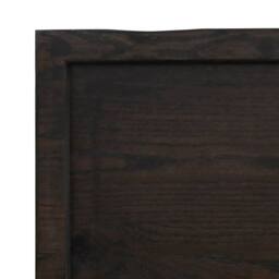 Berkfield Home Table Top Dark Grey 100x40x(2-6) cm Treated Solid Wood Live Edge in Dark Brown - thumbnail 6