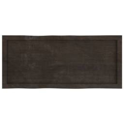 Berkfield Home Table Top Dark Grey 100x40x(2-6) cm Treated Solid Wood Live Edge in Dark Brown - thumbnail 4